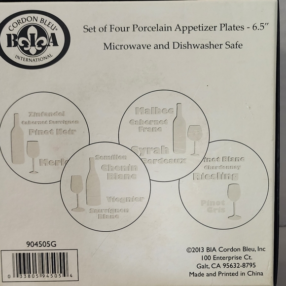 Cordon Bleu Wine Appetizer Plates NEW - Picture 7 of 7